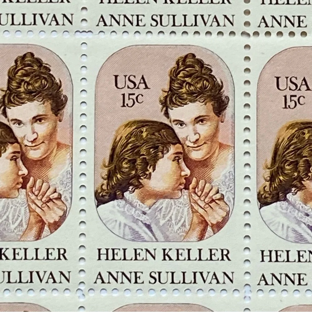 Helen Keller Stamps 15 CENT Full Sheet Pane MNH US Scott 1824 Unhinged MNH